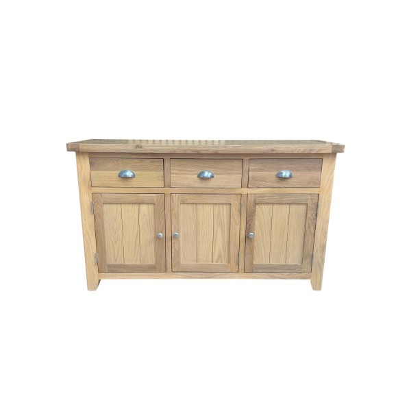 York Oak 3 Drawer 3 Door Sideboard